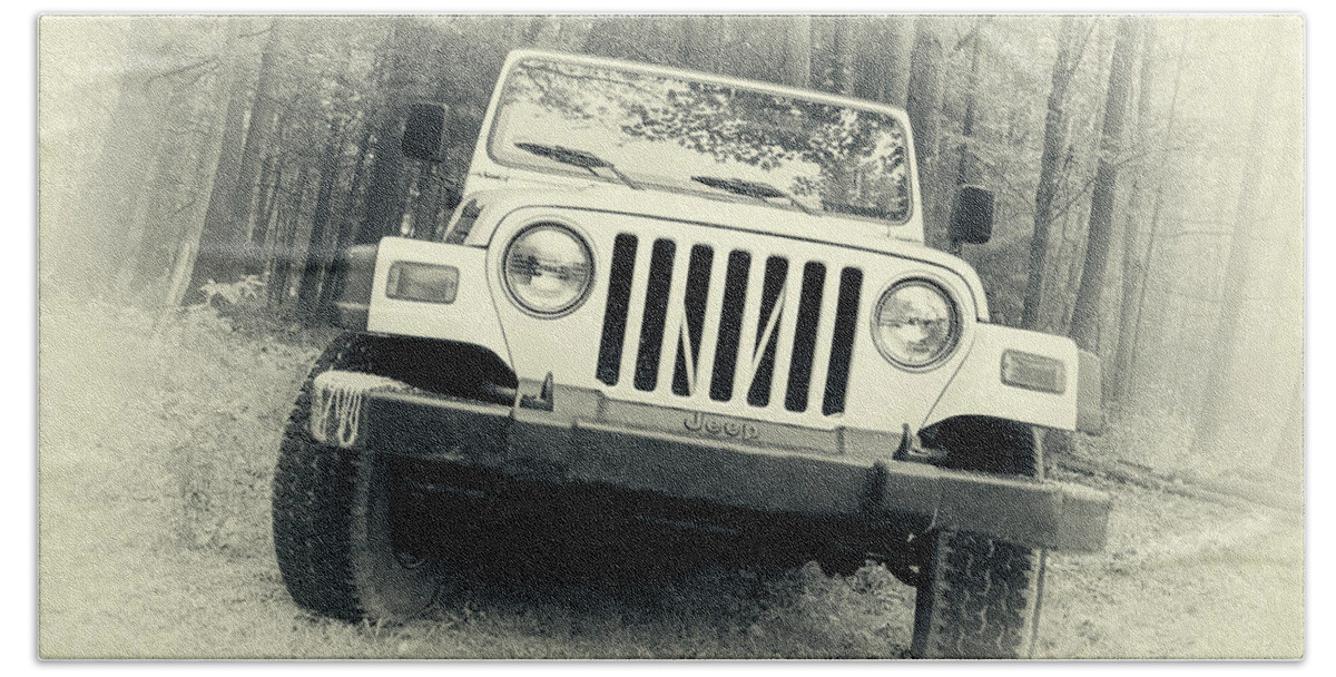 Jeep Bath Towel featuring the photograph Jeep Wrangler TJ by Christina Rollo