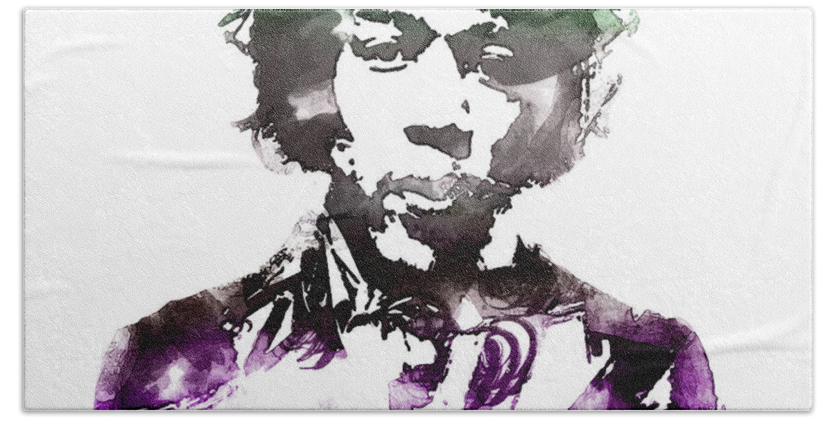 Jimi Hendrix Bath Towel featuring the mixed media Jimi Hendrix 8f by Brian Reaves