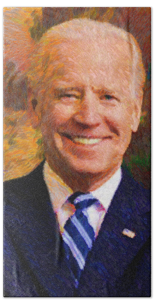 Portraits Bath Towel featuring the painting Joe Biden 2020 by Rafael Salazar
