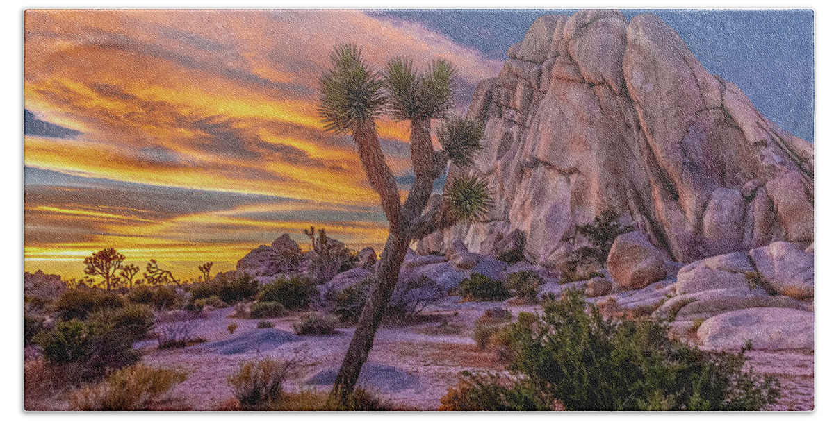 California Bath Towel featuring the photograph Joshua Tree Hidden Valley by Peter Tellone