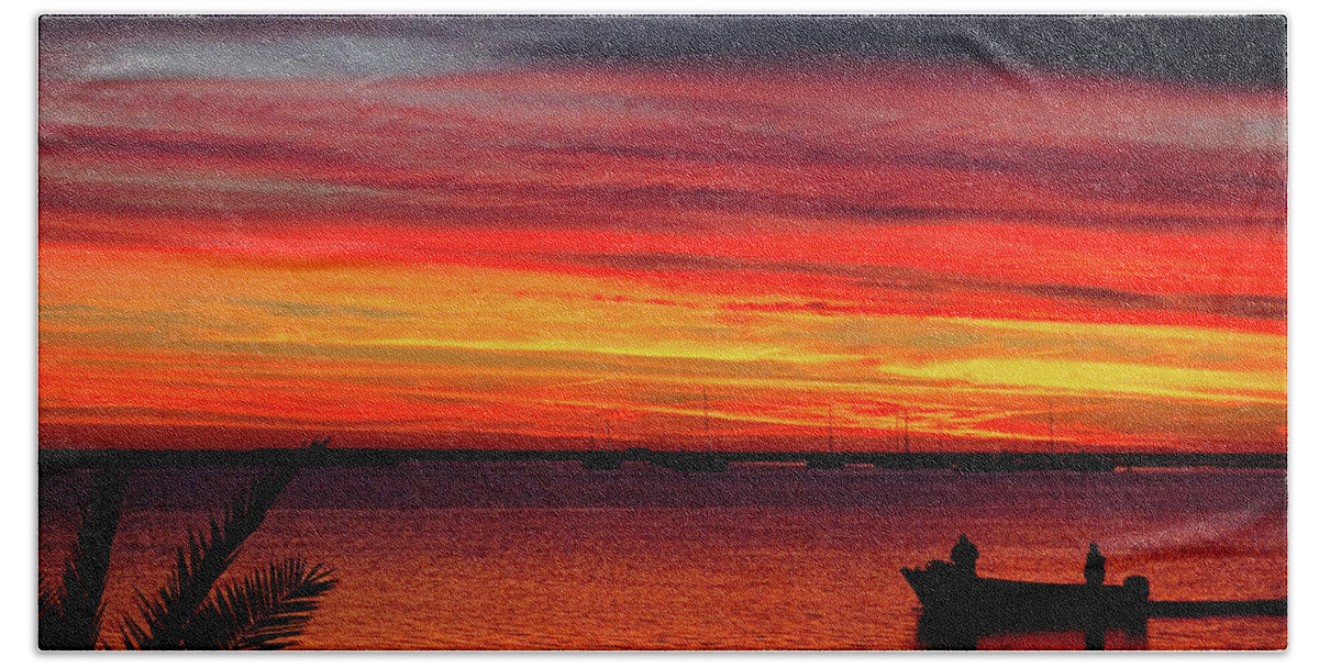 Fishermen Bath Towel featuring the photograph Journey at Dusk by Angelo DeVal