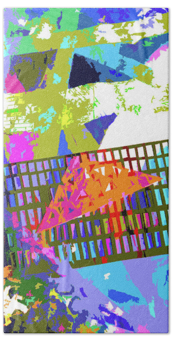 Collage Bath Towel featuring the mixed media Juneteenth Abstract Collage 2022 by Lorena Cassady