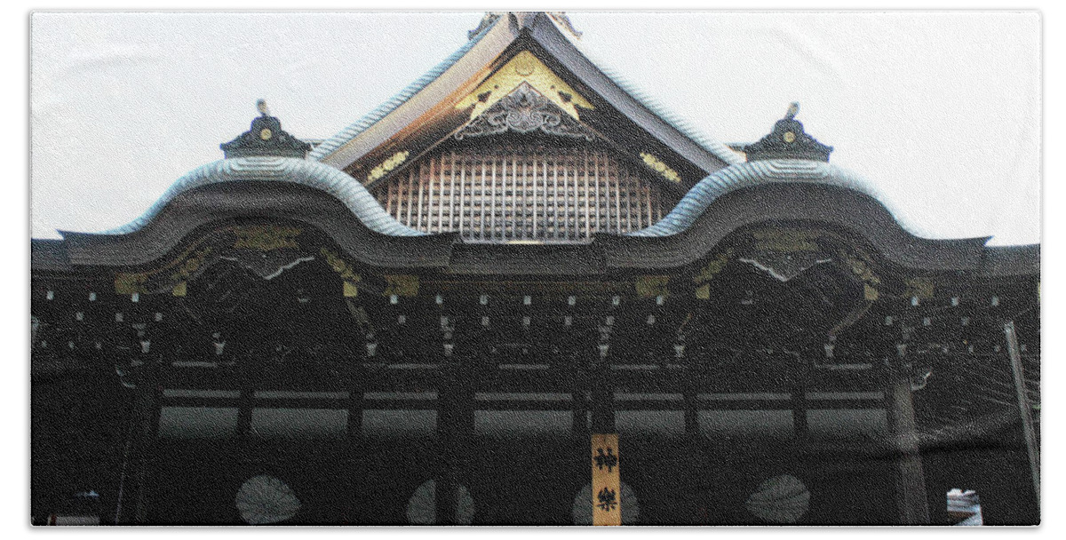 Ise Shrine Hand Towel featuring the photograph Kagura Hall of Ise Shrine by Kaoru Shimada