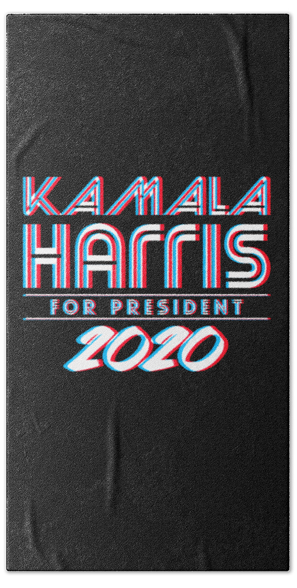 Election Bath Towel featuring the digital art Kamala Harris For President 2020 3D by Flippin Sweet Gear
