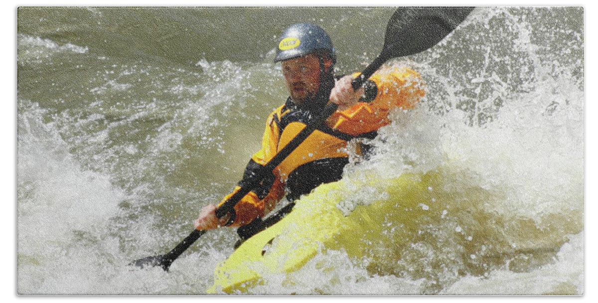 Kayaking Hand Towel featuring the photograph Kayaker by Garry McMichael