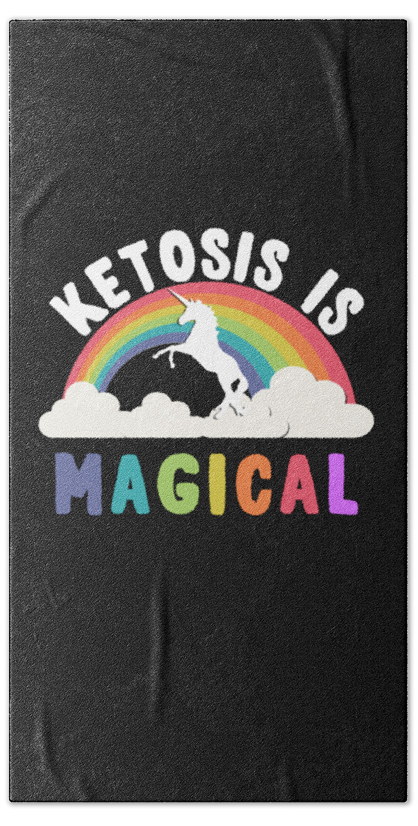Funny Hand Towel featuring the digital art Ketosis Is Magical by Flippin Sweet Gear
