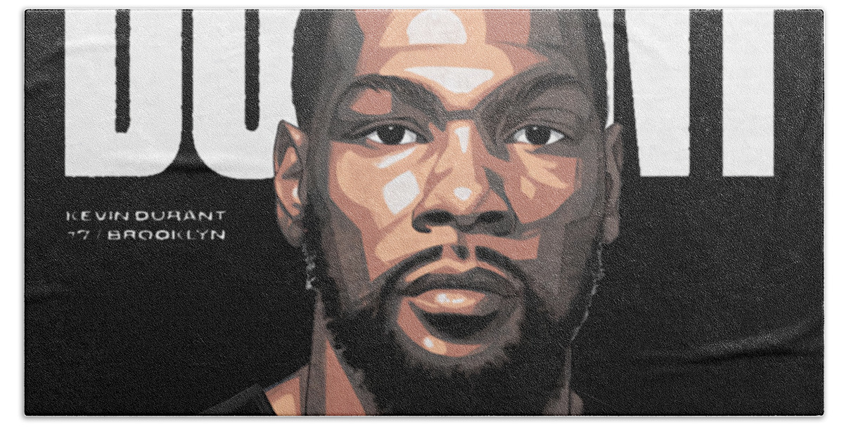 Kevin Durant Game Face Hand Towel featuring the digital art Kevin Durant Game Face by Kelvin Kent