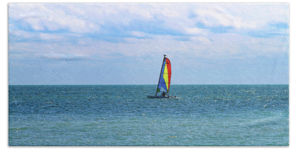 Sailboat Bath Towel featuring the photograph Key West Freedom by Bonnie Follett