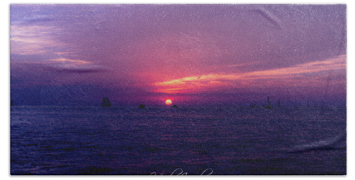 Sunset Hand Towel featuring the photograph Key West Sunset by Mark Joseph