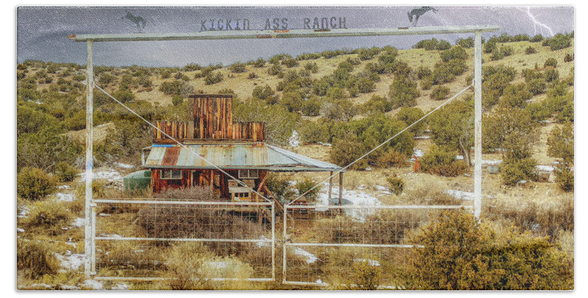 © 2021 Lou Novick All Rights Revered Hand Towel featuring the photograph Kickin Ass Ranch by Lou Novick