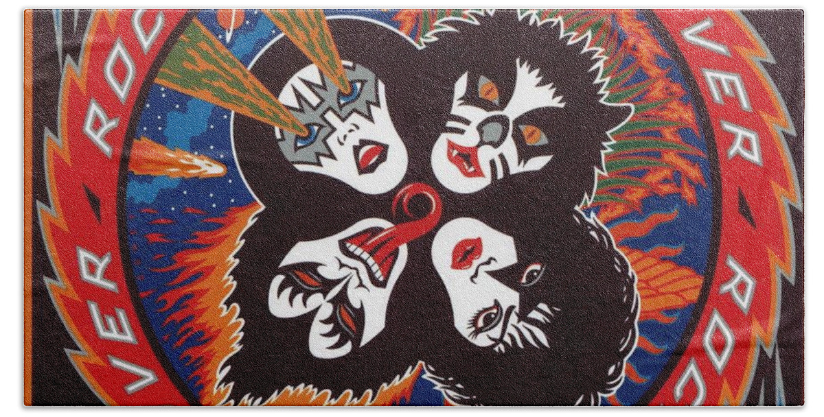 Kiss Hand Towel featuring the photograph Kiss Rock and Roll Over by Action