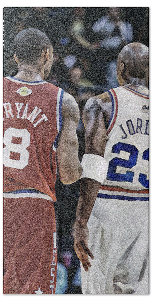 Kobe Bryant Michael Jordan Shower Curtain by Joe Hamilton - Pixels