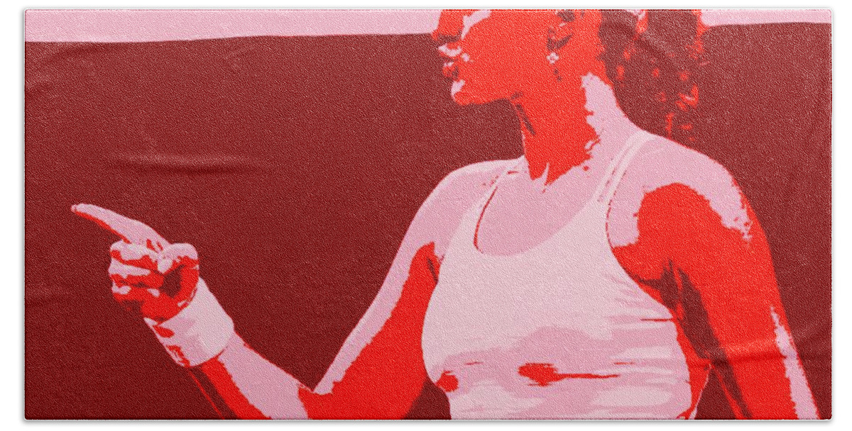 Mladenovic Bath Towel featuring the painting Kristina Mladenovic by Jack Bunds