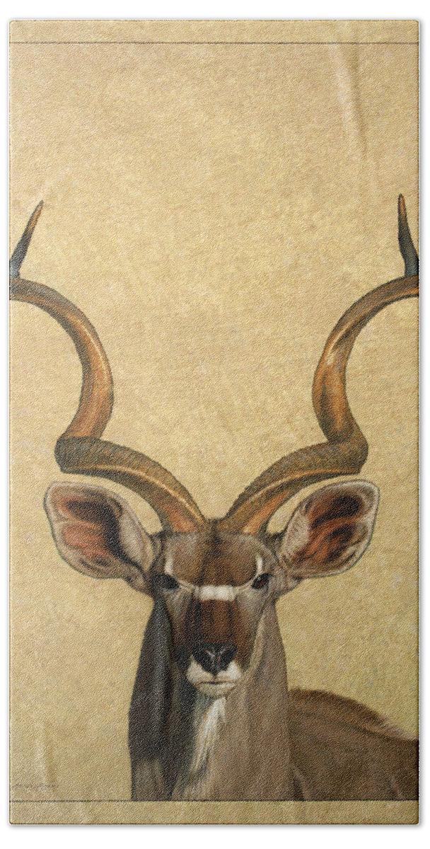 Kudu Bath Sheet featuring the painting Kudu by James W Johnson