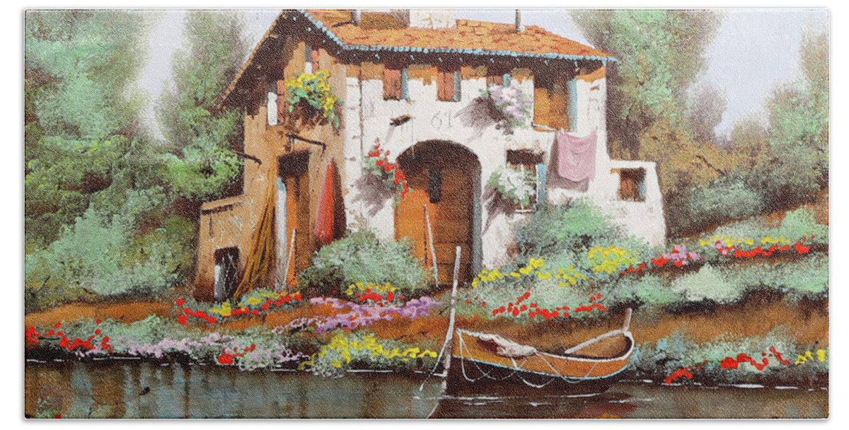 Country House Hand Towel featuring the painting La Casa 81 by Guido Borelli