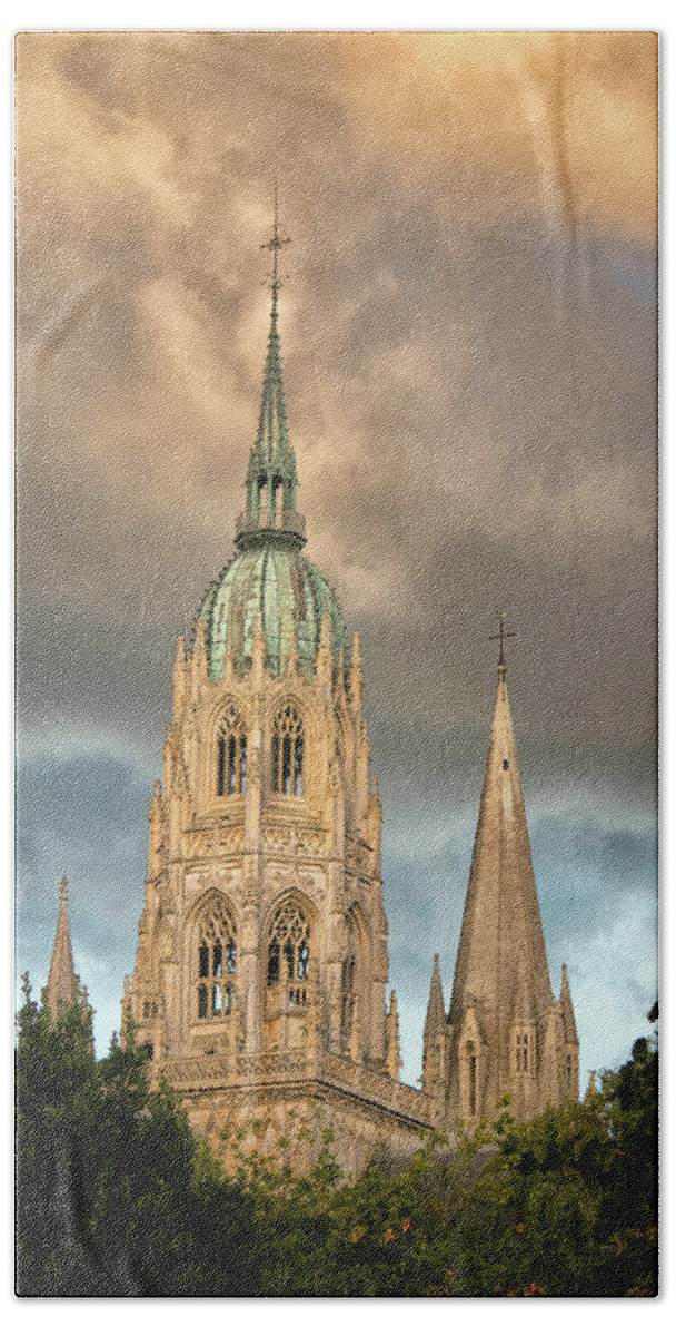 Cathedral Hand Towel featuring the photograph Bayeux Cathedral 1 by Lisa Chorny