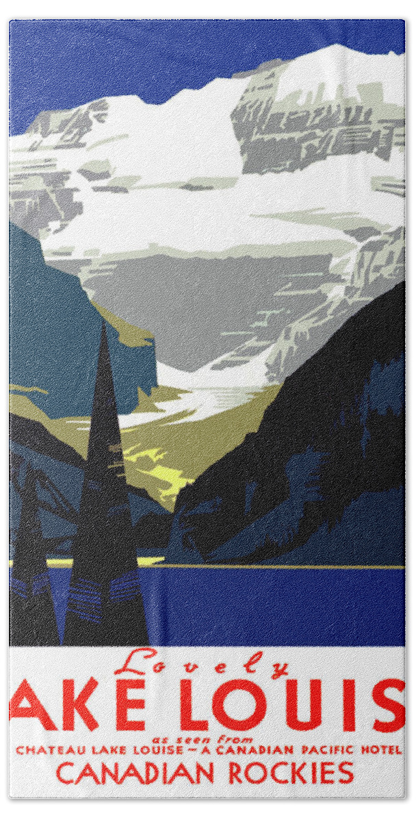 Lake Louise Bath Towel featuring the painting Lake Louise, Canada by Long Shot
