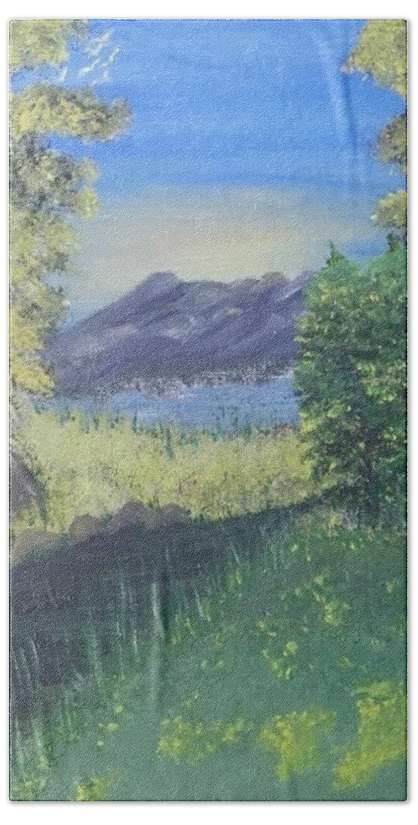 Acrylic Bath Towel featuring the painting Lake Placid by Denise Morgan