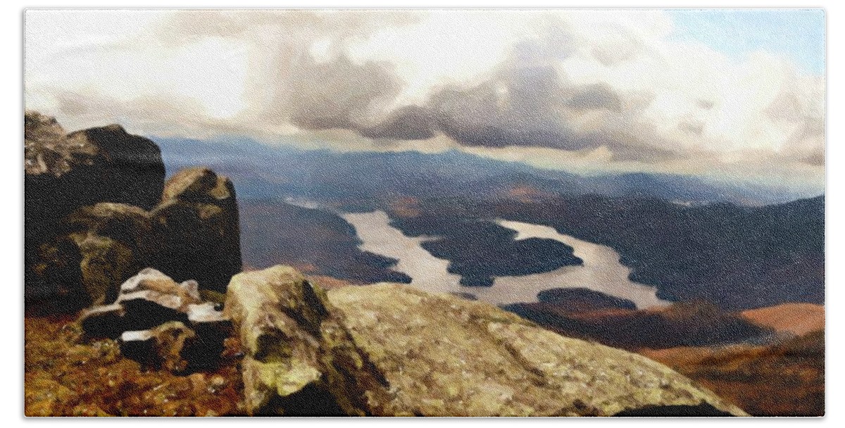 Color Hand Towel featuring the photograph Lake Placid Views by Carolyn Ann Ryan