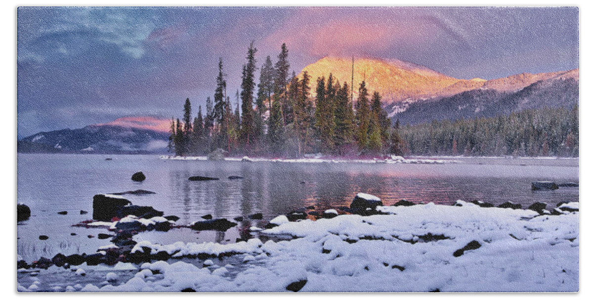 Lake Wenatchee Light 2 Hand Towel featuring the photograph Lake Wenatchee Light 2 by Lynn Hopwood