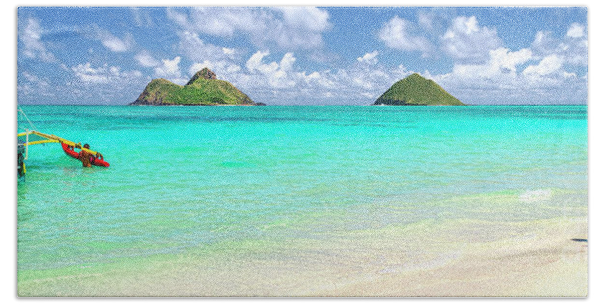 Lanikai Beach Bath Towel featuring the photograph Lanikai Beach Paradise 3 to 1 Aspect Ratio by Aloha Art