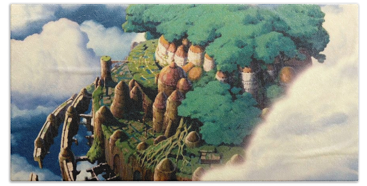 Howls Moving Castle and Sheep, Ghibli Landscape Poster by Hans  Butterblumenhaus - Pixels