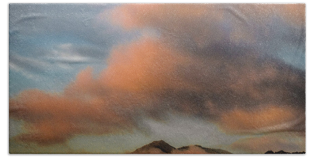 Large Cloud Bath Towel featuring the photograph Large cloud over Mt. Tamalpais by Donald Kinney