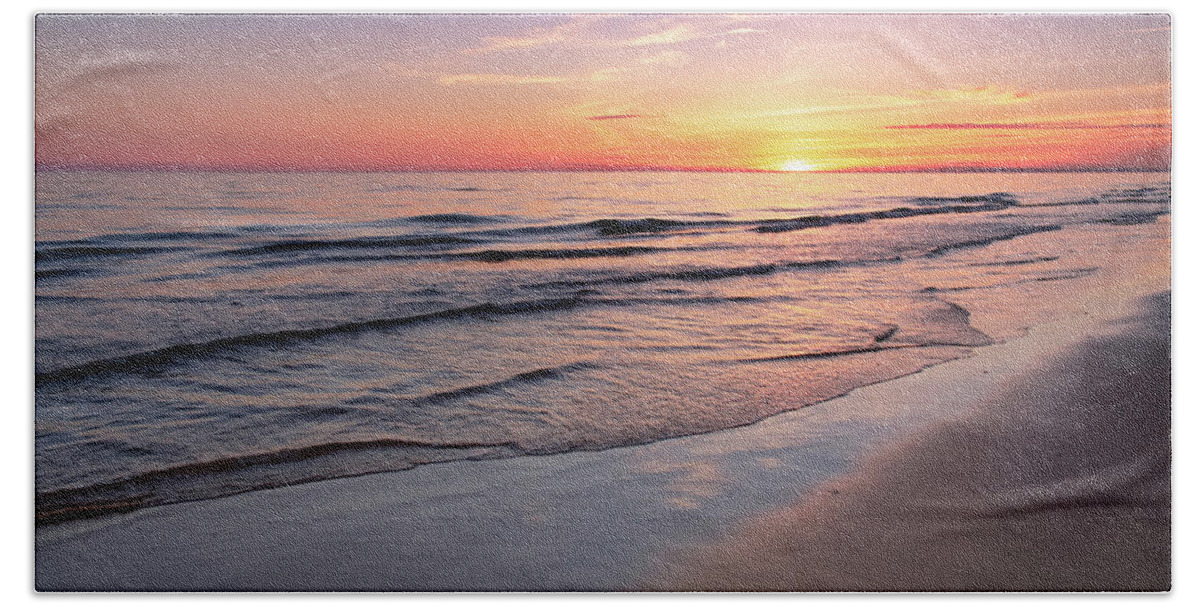 Beach Sunset Hand Towel featuring the photograph Last Minute Summer Beach Sunset 2 by Angelo DeVal