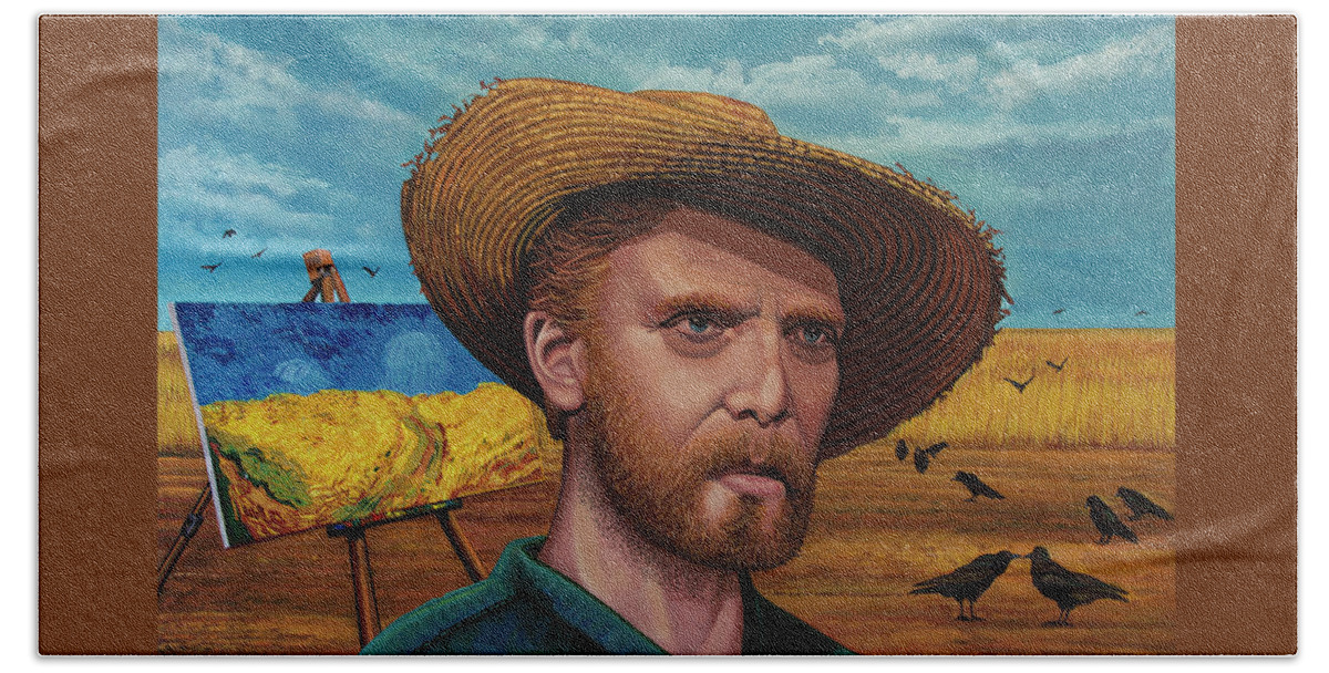 Painter Hand Towel featuring the painting Last moments of Vincent van Gogh Painting by Paul Meijering