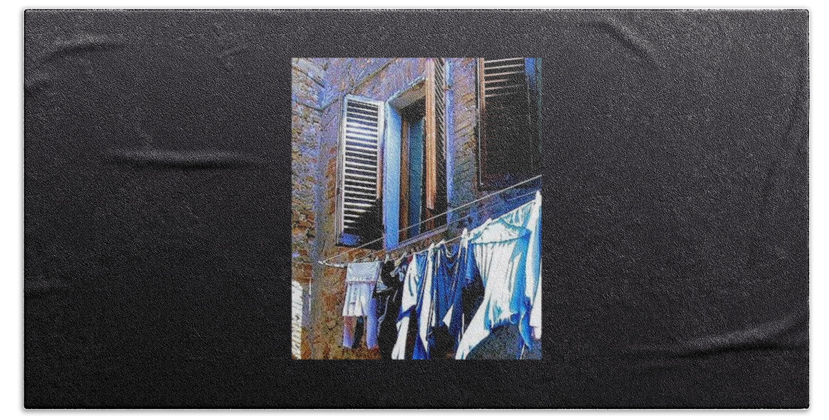 Laundry Bath Towel featuring the photograph Laundry Drying in the Sun by Juliette Becker