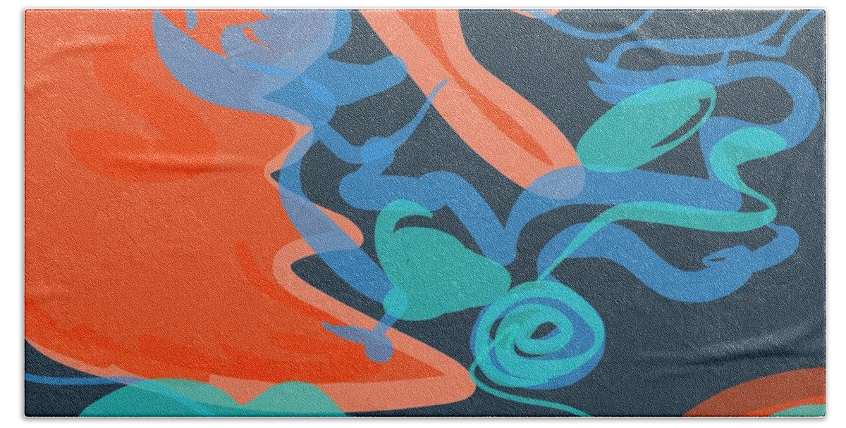 Lava Bath Towel featuring the digital art Lava and water by Chani Demuijlder