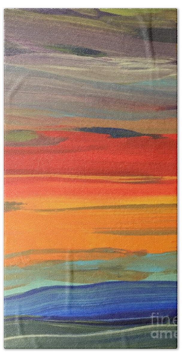 Abstracts Bath Towel featuring the painting Layers by Debora Sanders