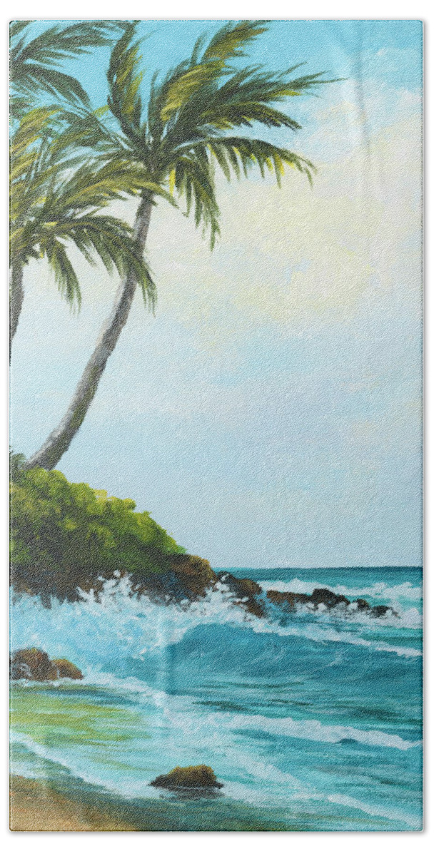 Landscape Bath Towel featuring the painting Lazy Days On Maui by Darice Machel McGuire