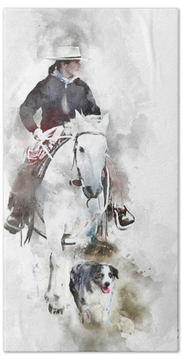 Horse Hand Towel featuring the photograph Lead The Way by Debra Boucher