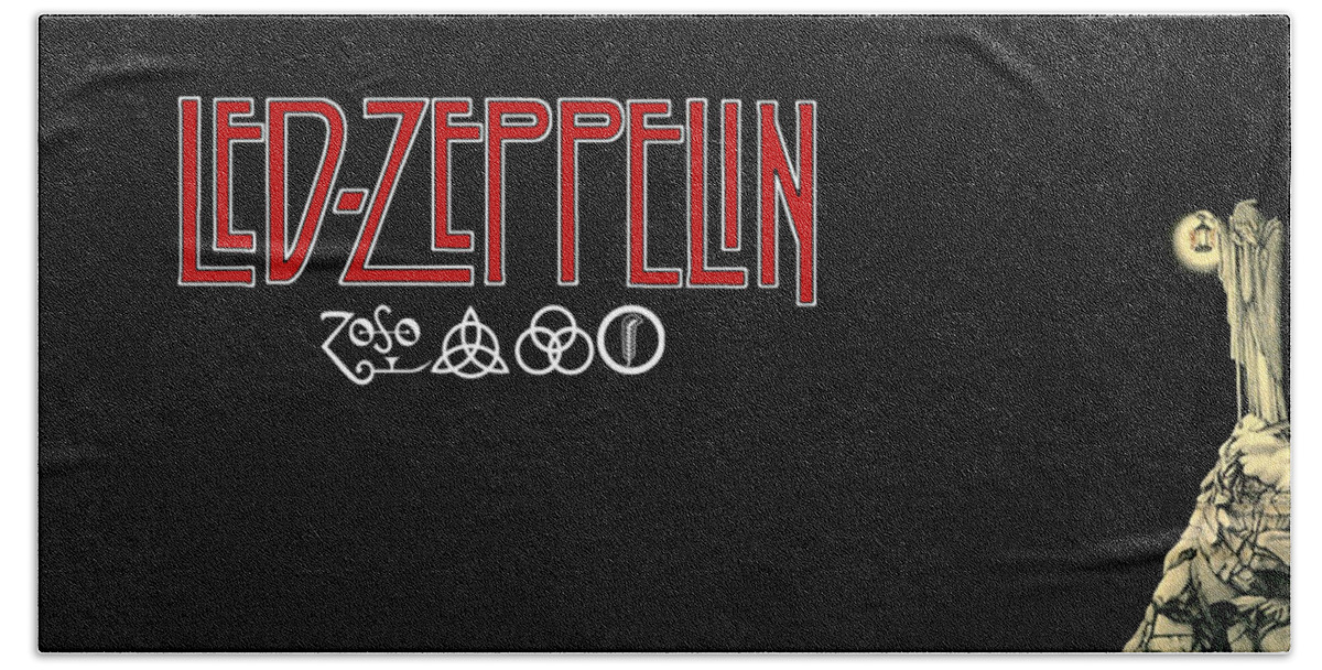 Led Bath Towel featuring the photograph Led Zeppelin by Action