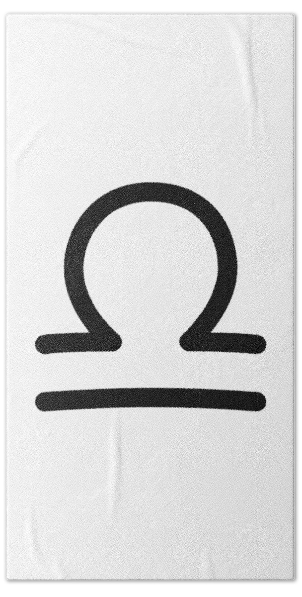 Zodiac Symbol Bath Towel featuring the digital art Libra by Glenn Scano
