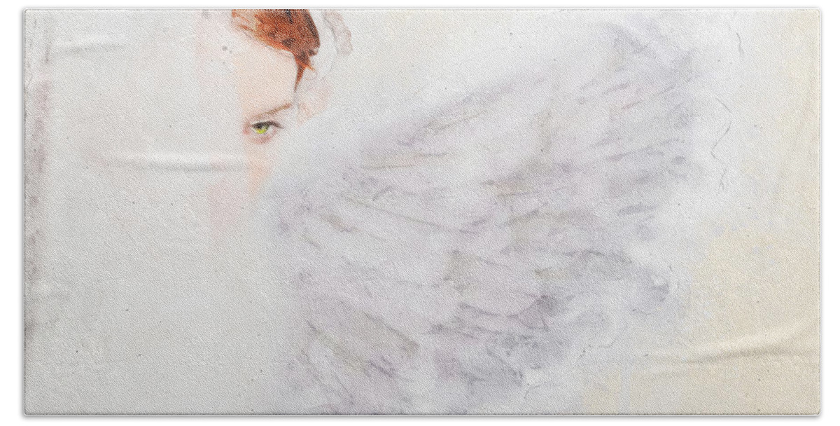 Angel Bath Towel featuring the digital art Light Angel by Geir Rosset