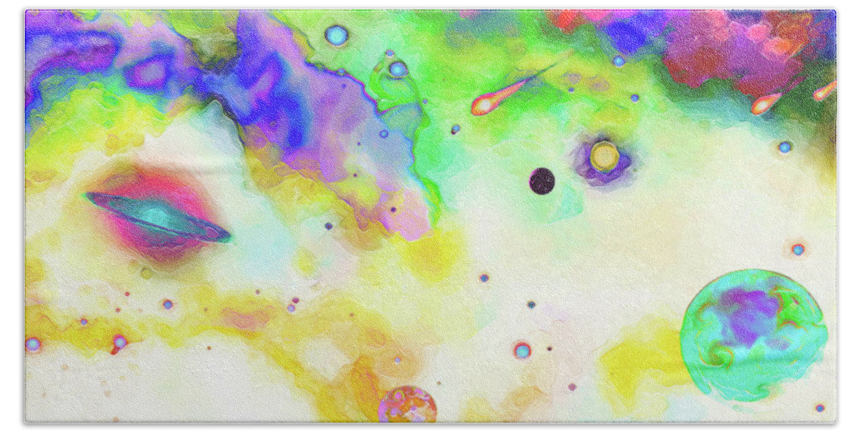  Bath Towel featuring the digital art Light Universe Abstract Background by Don White Artdreamer