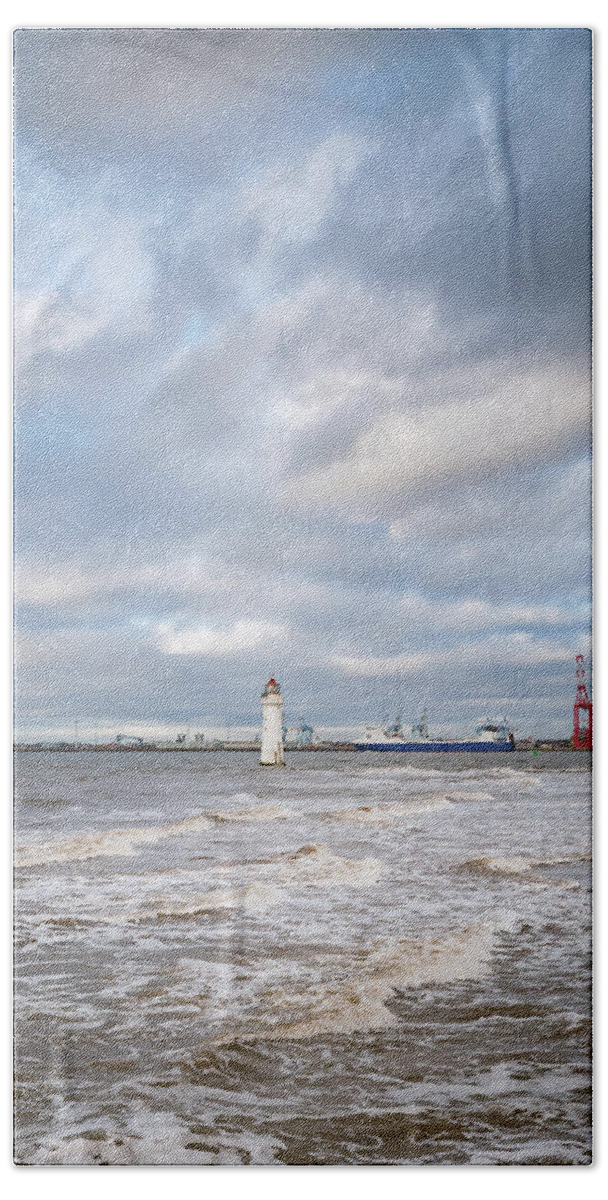 Beach Bath Towel featuring the photograph Lighthouse at Fort Perch by Spikey Mouse Photography