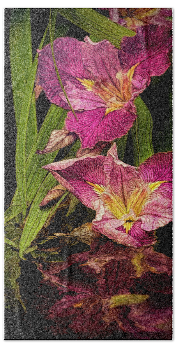 Pond Hand Towel featuring the photograph Lilies by the Pond by Linda Lee Hall