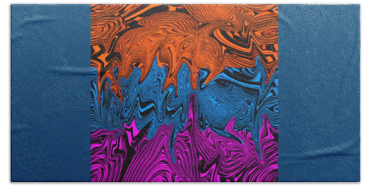 Abstract Art Bath Towel featuring the digital art Liquid Flows by Ronald Mills