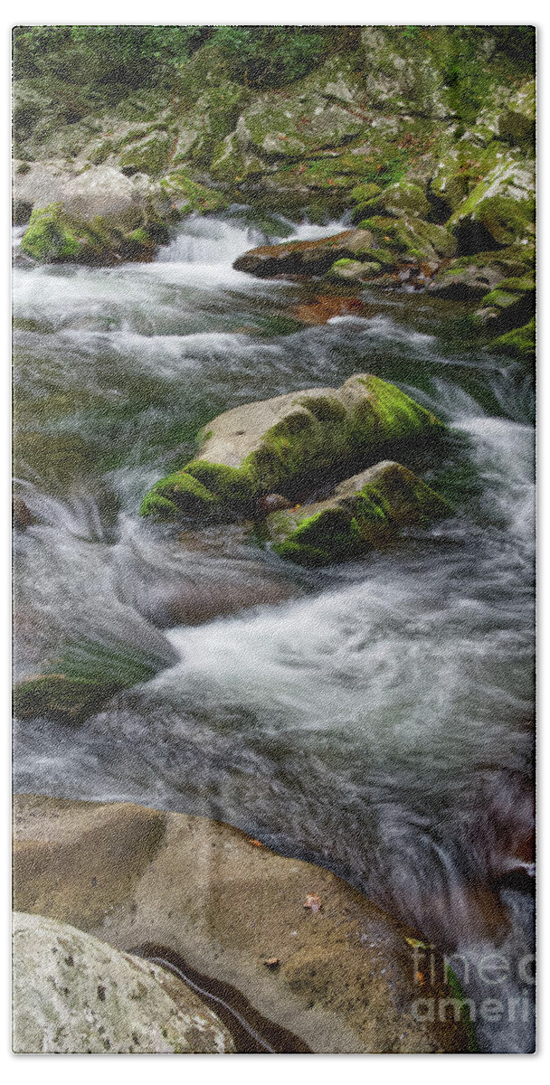 Smokies Bath Towel featuring the photograph Little River 3 by Phil Perkins