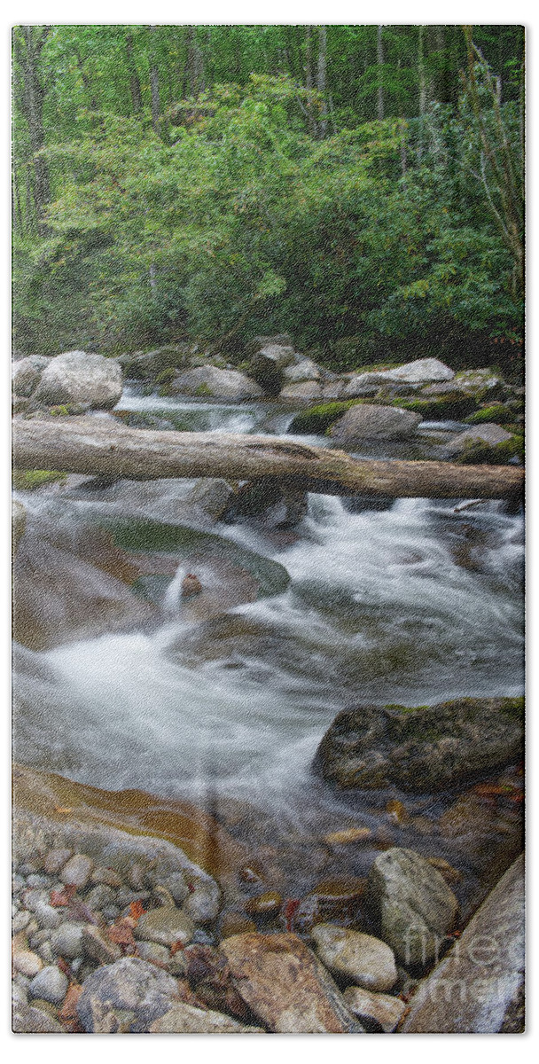 Smokies Bath Towel featuring the photograph Little River 5 by Phil Perkins