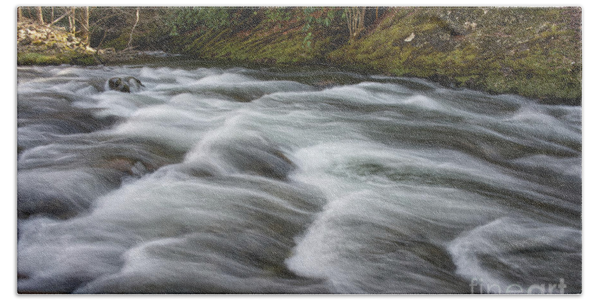 Smokies Bath Towel featuring the photograph Little River Rapids 21 by Phil Perkins