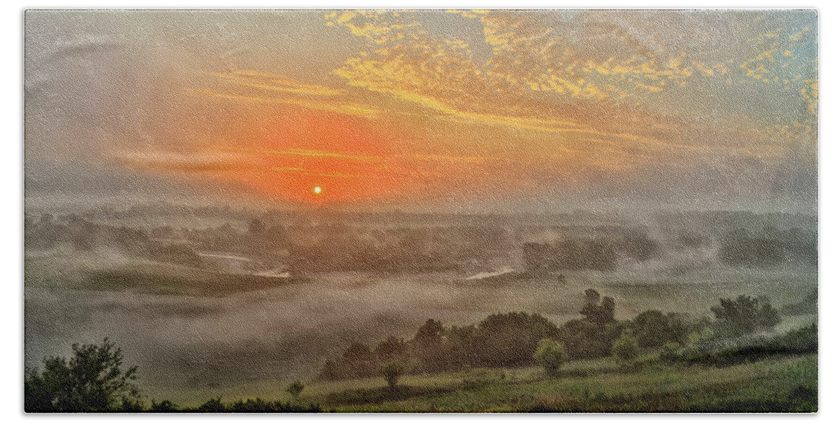 Little Sioux Bath Sheet featuring the photograph Little Sioux Valley Sunrise by Bruce Morrison