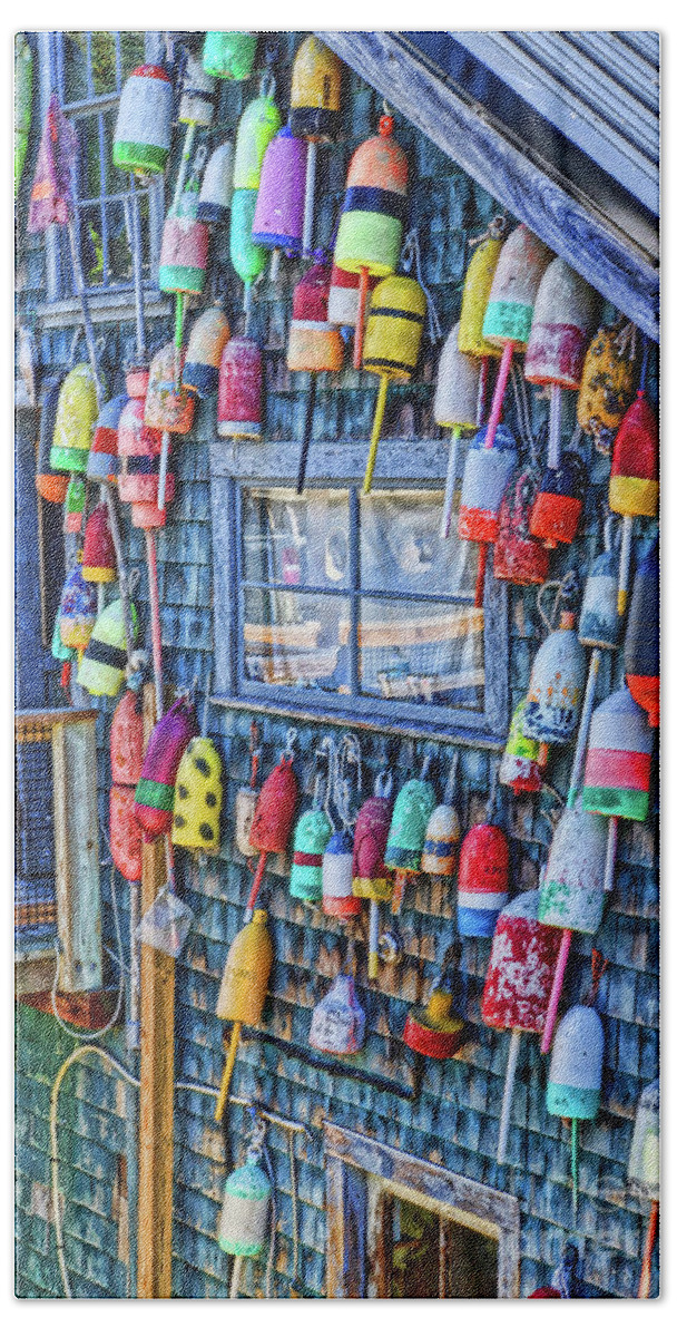 Miscellaneous Hand Towel featuring the photograph Lobster Trap Buoys by Tom Watkins PVminer pixs