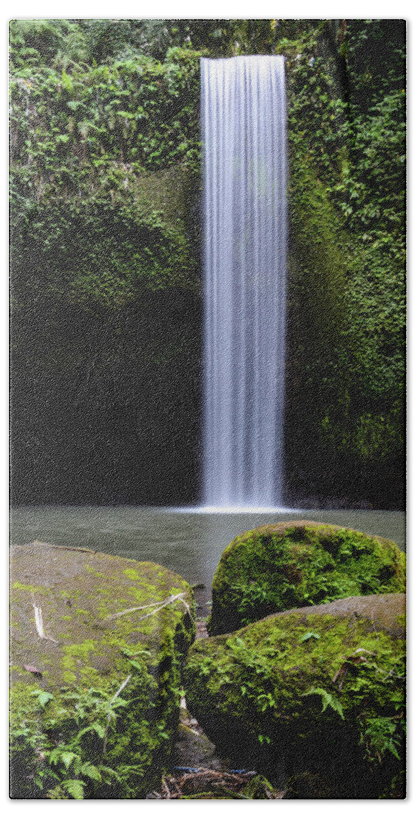Bali Hand Towel featuring the photograph Lonely Tibumana - Tibumana Waterfall, Bali by Earth And Spirit