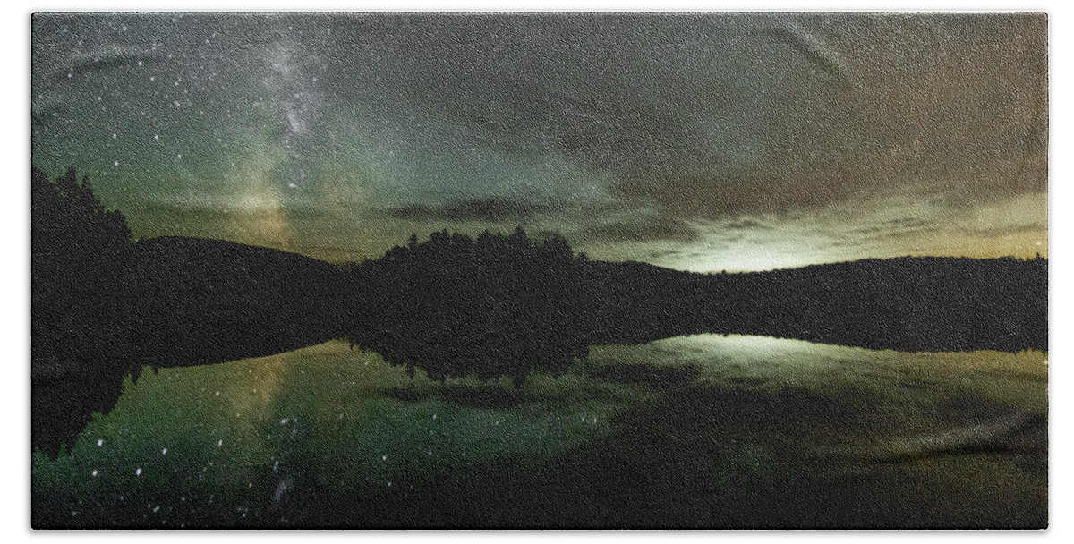 Vermont Bath Towel featuring the photograph Long Pond at Night by Tim Kirchoff