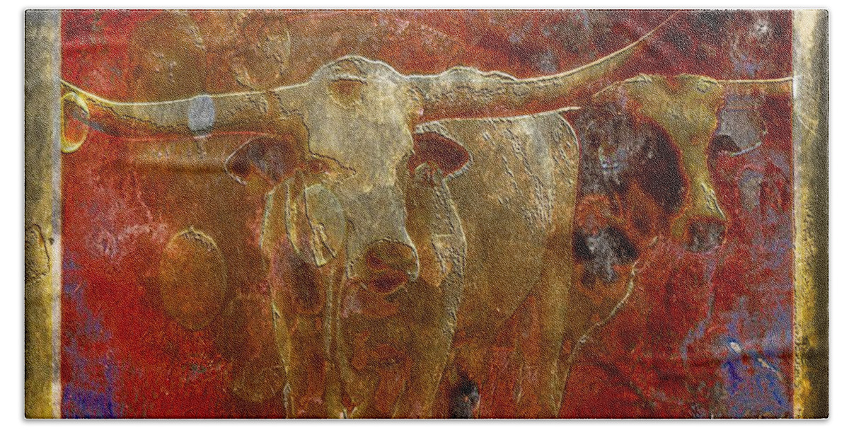 Cow Bath Towel featuring the photograph Longhorn in Color by Pam Rendall