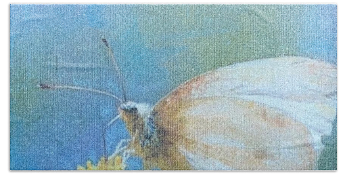 Moth Bath Towel featuring the painting Looking Ahead by Cara Frafjord